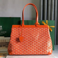 BELLECHASSE BIAUDE PM BAG 36 IN ORANGE GOYARDINE CANVAS AND CALFSKIN TRIM